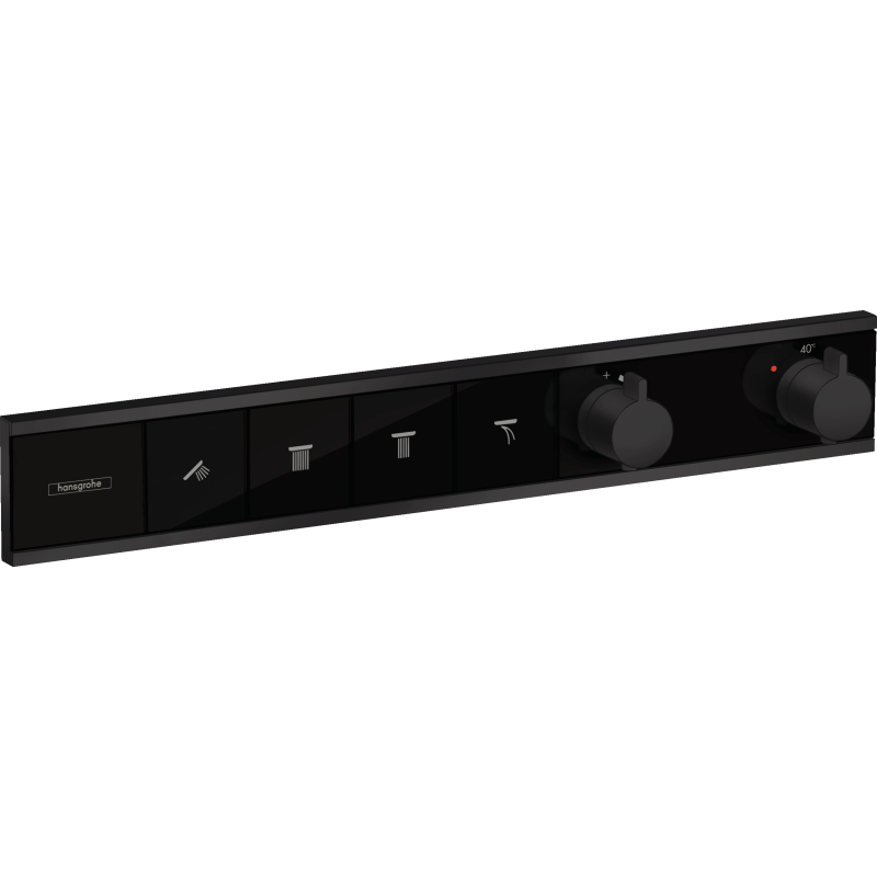 Bateria termostatyczna do 4 odbiorników, podtynkowa Czarny Matowy RainSelect HANSGROHE 15382670