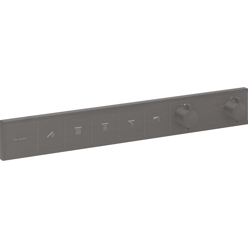 Bateria termostatyczna do 5 odbiorników, podtynkowa Czarny Chrom Szczotkowany RainSelect HANSGROHE 15384340