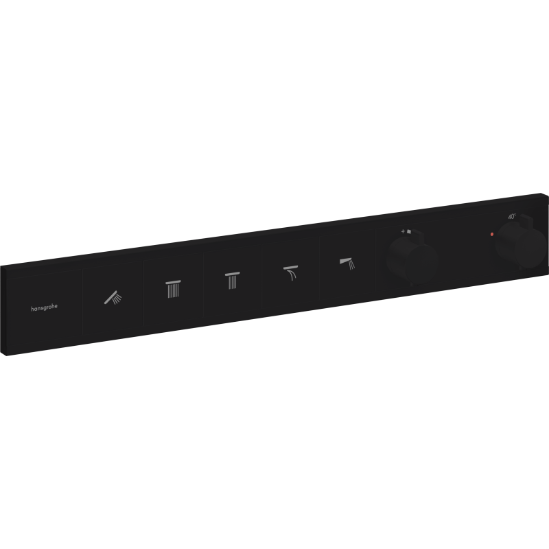 Bateria termostatyczna do 5 odbiorników, podtynkowa Czarny Matowy RainSelect HANSGROHE 15384670