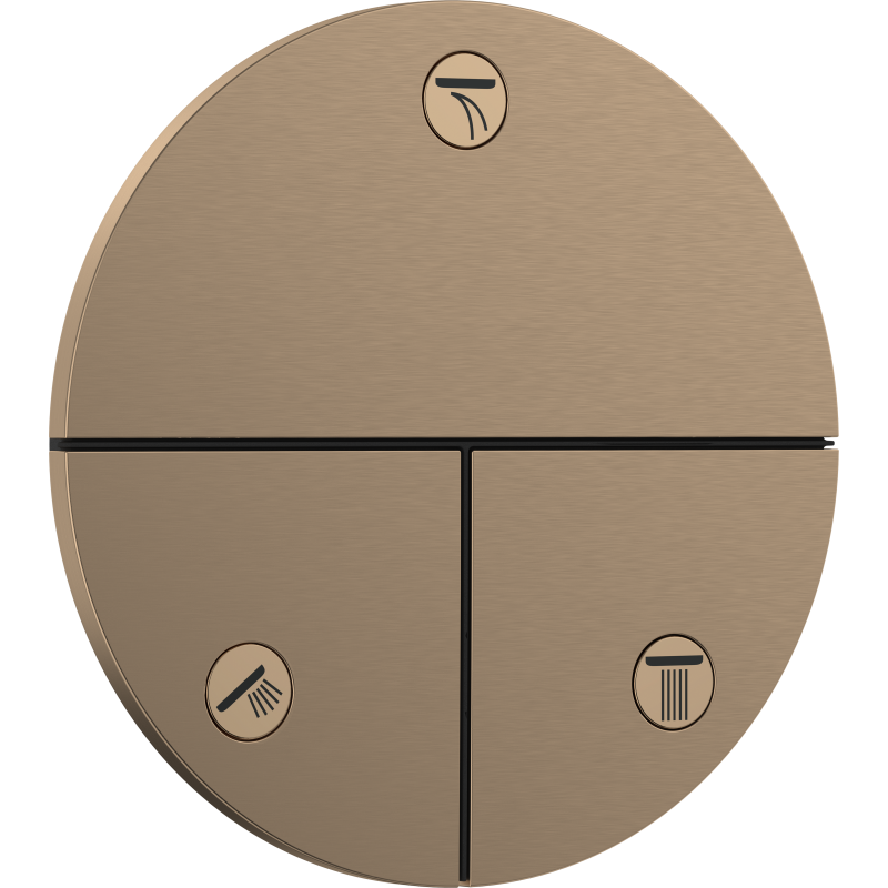 Zawór odcinający do 3 odbiorników, podtynkowy Brąz Szczotkowany ShowerSelect Comfort S HANSGROHE 15558140