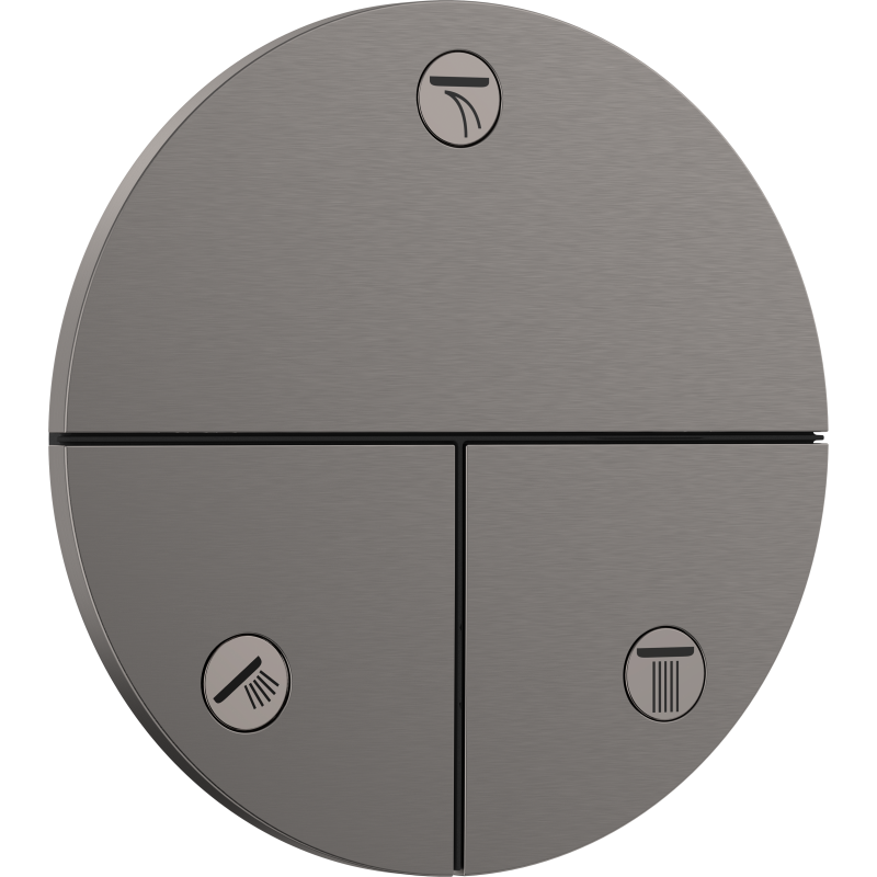 Zawór odcinający do 3 odbiorników, podtynkowy Czarny Chrom Szczotkowany ShowerSelect Comfort S HANSGROHE 15558340