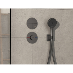 Zawór odcinający do 3 odbiorników, podtynkowy Czarny Chrom Szczotkowany ShowerSelect Comfort S HANSGROHE 15558340