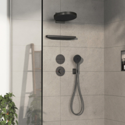 Zawór odcinający do 3 odbiorników, podtynkowy Czarny Chrom Szczotkowany ShowerSelect Comfort S HANSGROHE 15558340