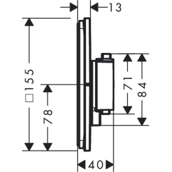 Bateria termostatyczna do 1 odbiornika, podtynkowa Czarny Matowy ShowerSelect Comfort E HANSGROHE 15571670