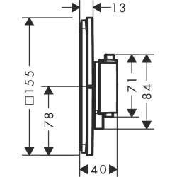Bateria termostatyczna do 2 odbiorników, podtynkowa Brąz Szczotkowany ShowerSelect Comfort E HANSGROHE 15572140