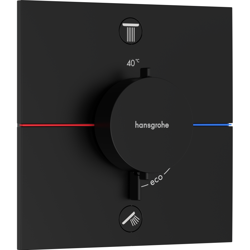 Bateria termostatyczna do 2 odbiorników, podtynkowa Czarny Matowy ShowerSelect Comfort E HANSGROHE 15572670