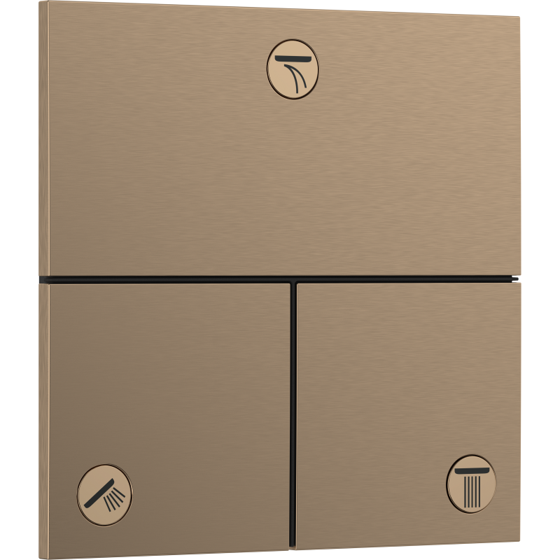 Zawór odcinający do 3 odbiorników, podtynkowy Brąz Szczotkowany ShowerSelect Comfort E HANSGROHE 15573140