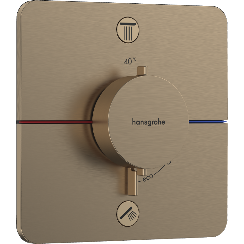 Bateria termostatyczna do 2 odbiorników, podtynkowa Brąz Szczotkowany ShowerSelect Comfort Q HANSGROHE 15586140