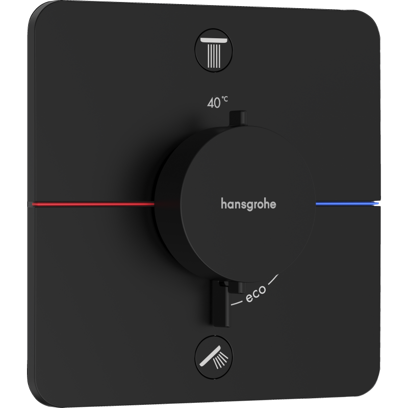 Bateria termostatyczna do 2 odbiorników, podtynkowa Czarny Matowy ShowerSelect Comfort Q HANSGROHE 15586670