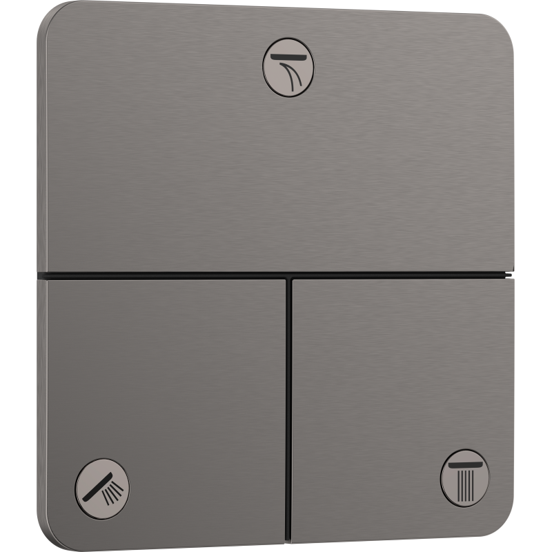Zawór odcinający do 3 odbiorników, podtynkowy Czarny Chrom Szczotkowany ShowerSelect Comfort Q HANSGROHE 15587340