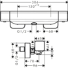 Bateria prysznicowa, termostatyczna, natynkowa Chrom Ecostat E HANSGROHE 15773000