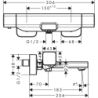 Bateria wannowa, termostatyczna, natynkowa Chrom Ecostat E HANSGROHE 15774000