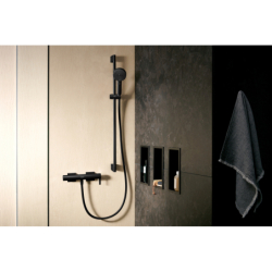 Zestaw prysznicowy 105 3jet Relaxation EcoSmart z drążkiem 90 cm Czarny Matowy Pulsify Select S HANSGROHE 24171670