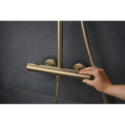 Komplet prysznicowy 260 1 jet EcoSmart z termostatem Brąz Szczotkowany Pulsify S Puro HANSGROHE 24223140