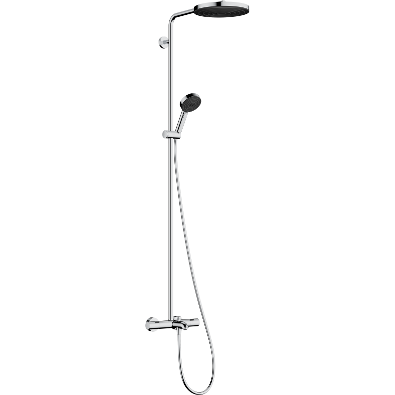 Komplet prysznicowy 260 1jet EcoSmart z termostatem i główką prysznicową 3jet, wannowy Chrom Pulsify S Puro HANSGROHE 24232000