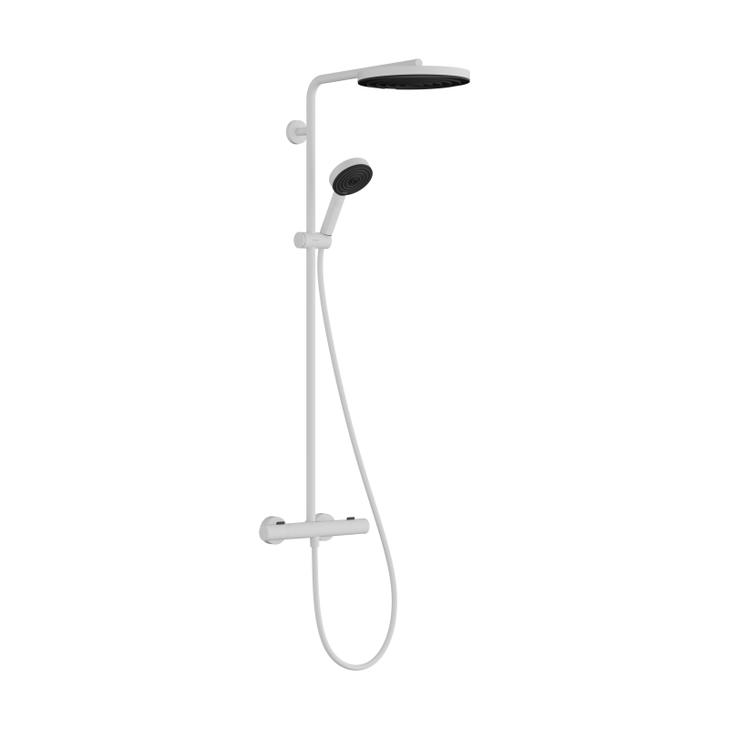 Komplet prysznicowy 260 1jet EcoSmart z Ecostat Fine i główką prysznicową 3jet Biały Matowy Pulsify S Puro HANSGROHE 24237700