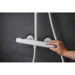 Komplet prysznicowy 260 1jet EcoSmart z Ecostat Fine i główką prysznicową 3jet Biały Matowy Pulsify S Puro HANSGROHE 24237700