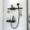 Pakiet Główka 105 3jet Activation EcoSmart, bat. prysz., termo., panel 70 cm Set akces. Czarny mat WallStoris HANSGROHE 24250670