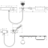 Pakiet Główka 105 3jet Activation EcoSmart, bat. prysz., termo., panel 70 cm Set akces. Czarny mat WallStoris HANSGROHE 24250670