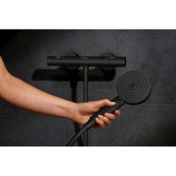 Sys. prysz. 105 3jet Relaxation EcoSmart drążek 90 cm i termo. bat. Ecostat Fine, Czarny mat Pulsify Select S HANSGROHE 24261670