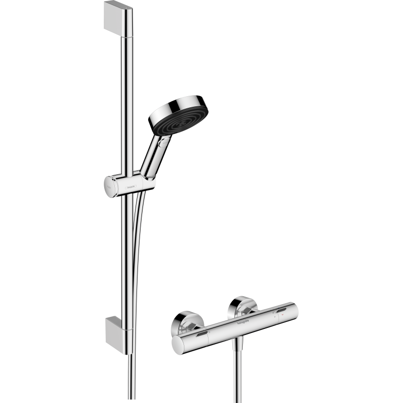 Sys. prysz. 105 3jet Relaxation EcoSmart drążek 65 cm i termo. bat. Ecostat Fine, Chrom Pulsify Select S HANSGROHE 24262000