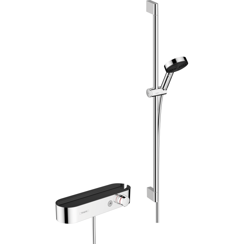 System prysznic 105 3jet Relaxation z drążkiem 90 cm i termo. bat prysznic, natynkowy Chrom Pulsify Select S HANSGROHE 24270000