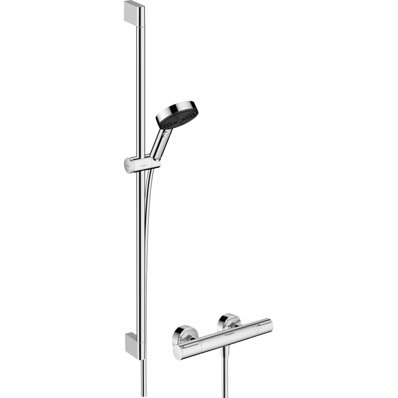 Sys. prysz. 105 3jet Relaxation EcoSmart drążek 90 cm i termo. bat. Ecostat Element, Chrom Pulsify Select S HANSGROHE 24271000