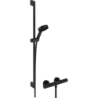 Sys. prysz. 105 3jet Relax EcoSmart drążek 90 cm i termo. bat. Ecostat Element, Czarny mat Pulsify Select S HANSGROHE 24271670