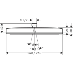 Głowica prysznicowa 260 1jet EcoSmart Chrom Pulsify E HANSGROHE 24331000