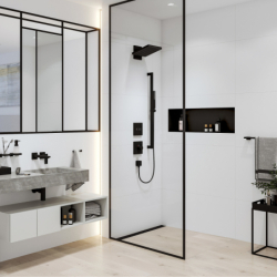 Głowica prysznicowa 260 2jet z przyłączem ściennym Czarny Matowy Pulsify E HANSGROHE 24350670