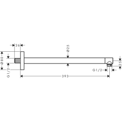 Ramię prysznicowe S 39 cm Biały Matowy HANSGROHE 24357700