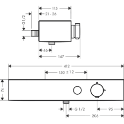 Bateria prysznicowa 400, termostatyczna, natynkowa Brąz Szczotkowany ShowerTablet Select HANSGROHE 24360140