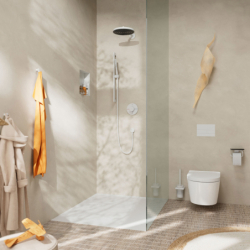 Zestaw prysznicowy 100 1jet EcoSmart+ z drążkiem 65 cm Biały Matowy Pulsify S HANSGROHE 24373700
