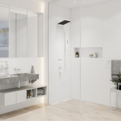 Zestaw prysznicowy 100 1jet EcoSmart+ z drążkiem 90 cm Biały Matowy Pulsify E HANSGROHE 24381700