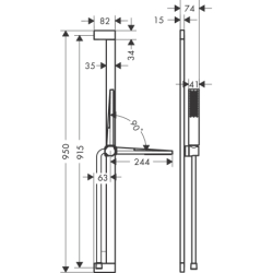 Zestaw prysznicowy 100 1jet EcoSmart+ z drążkiem 90 cm Biały Matowy Pulsify E HANSGROHE 24381700
