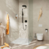 Zestaw prysznicowy 100 1jet EcoSmart z drążkiem 90 cm Czarny Matowy Pulsify S HANSGROHE 24382670