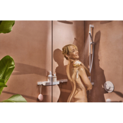 Zestaw prysznicowy 100 1jet EcoSmart+ z drążkiem 90 cm Biały Matowy Pulsify S HANSGROHE 24383700