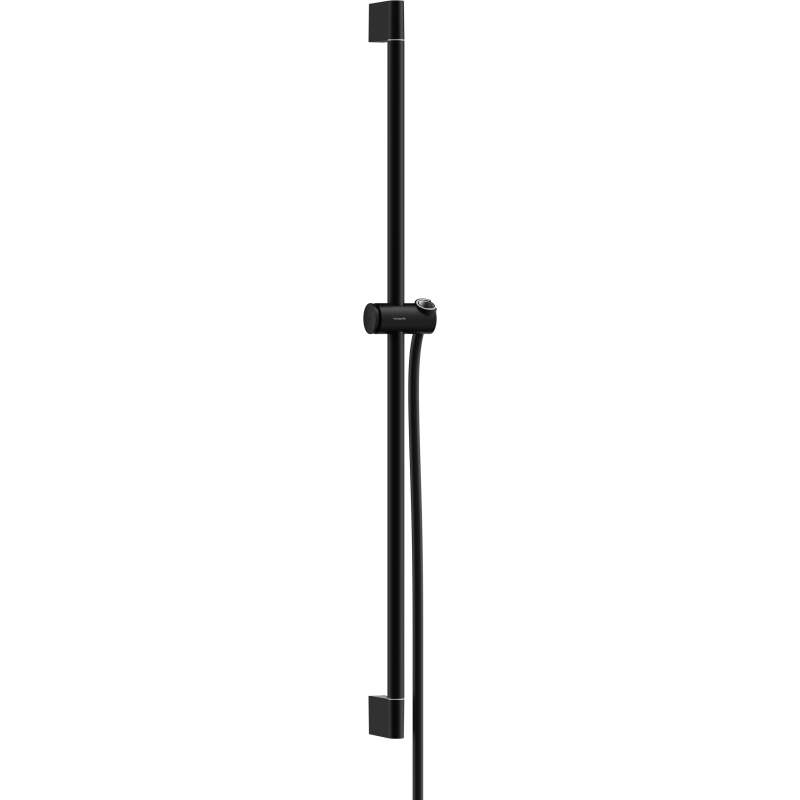 Drążek prysznic Pulsify S 90 cm z suwakiem PushSlider i wężem prysznicowym Isiflex 160cm Czarny Matowy Unica HANSGROHE 24401670