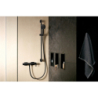 Drążek prysznic Pulsify S 90 cm z suwakiem PushSlider i wężem prysznicowym Isiflex 160cm Czarny Matowy Unica HANSGROHE 24401670