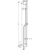 Drążek prysznic Pulsify S 90 cm z suwakiem PushSlider i wężem prysznicowym Isiflex 160cm Czarny Matowy Unica HANSGROHE 24401670