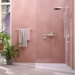 Drążek prysznic Pulsify S 90 cm z suwakiem PushSlider i wężem prysznicowym Isiflex 160cm Biały Matowy Unica HANSGROHE 24401700