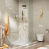 Drążek prysznic S Puro 65 cm z suwakiem EasySlide i wężem prysznicowym Isiflex 160cm Brąz Szczotkowany Unica HANSGROHE 24402140