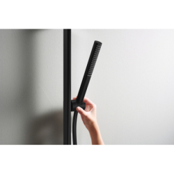 Drążek prysznicowy S Puro 65 cm z suwakiem EasySlide i wężem prysznicowym Isiflex 160cm Czarny Matowy Unica HANSGROHE 24402670