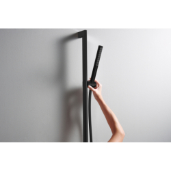 Drążek prysznicowy S Puro 65 cm z suwakiem EasySlide i wężem prysznicowym Isiflex 160cm Czarny Matowy Unica HANSGROHE 24402670