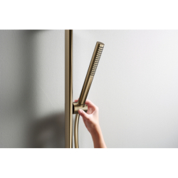 Drążek prysznic S Puro 90 cm z suwakiem EasySlide i wężem prysznicowym Isiflex 160cm Brąz Szczotkowany Unica HANSGROHE 24405140