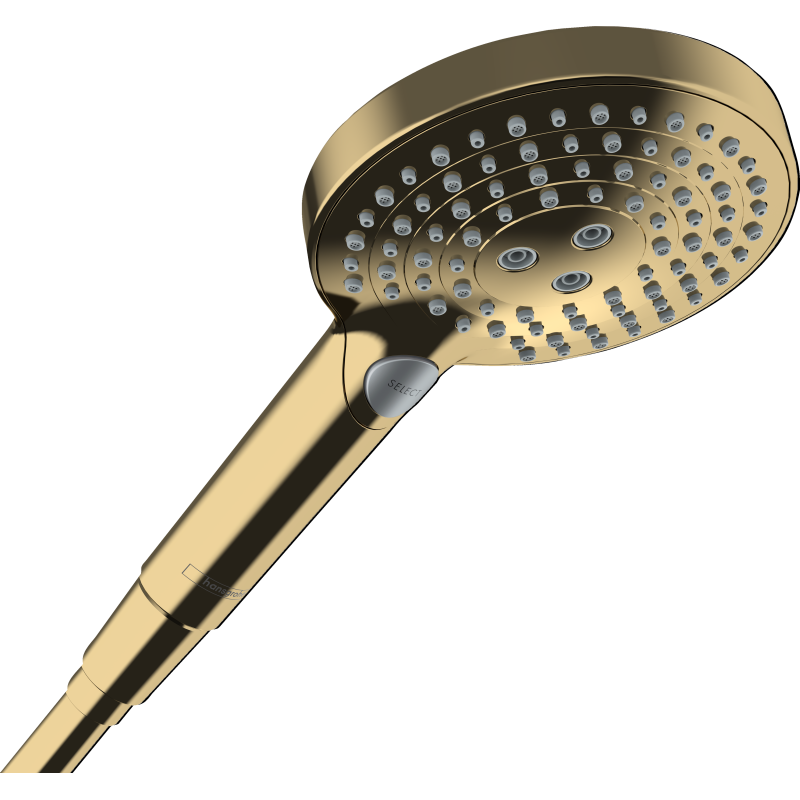 Główka prysznicowa 120 3 jet PowderRain Złoty Optyczny Polerowany Raindance Select S HANSGROHE 26014990