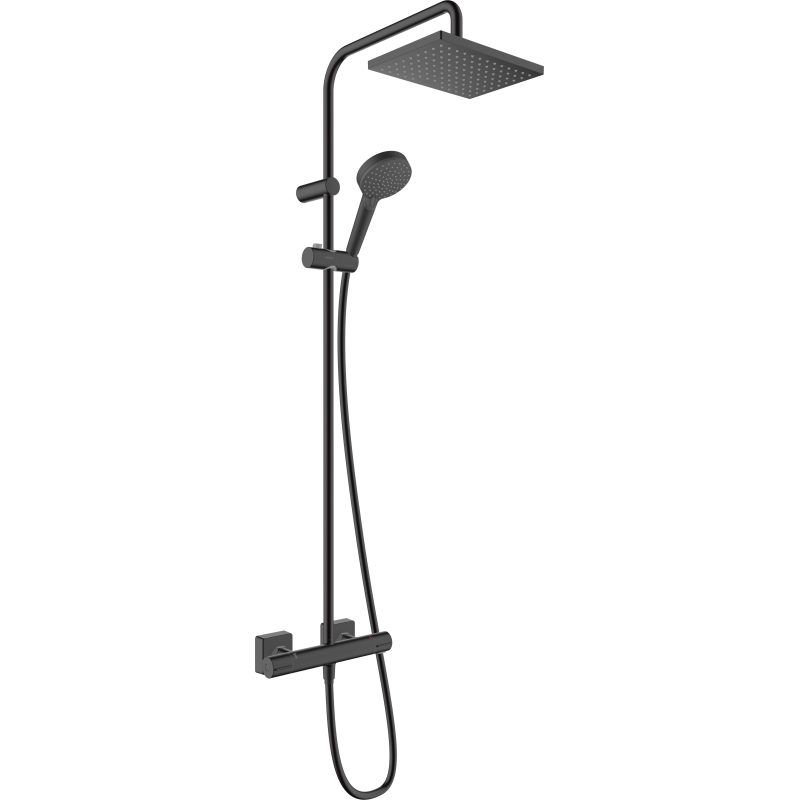 Komplet prysznicowy 230 1jet EcoSmart z termostatem Czarny Matowy Vernis Shape HANSGROHE 26097670