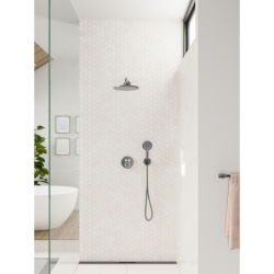 Głowica prysznicowa 280 1jet Czarny Chrom Szczotkowany Croma HANSGROHE 26220340