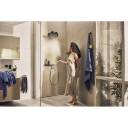 Głowica prysznicowa 360 1jet z przyłączem ściennym Czarny Matowy Rainfinity HANSGROHE 26230670