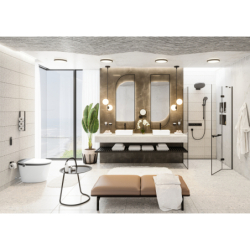 Głowica prysznicowa 360 1jet z przyłączem ściennym Czarny Matowy Rainfinity HANSGROHE 26230670